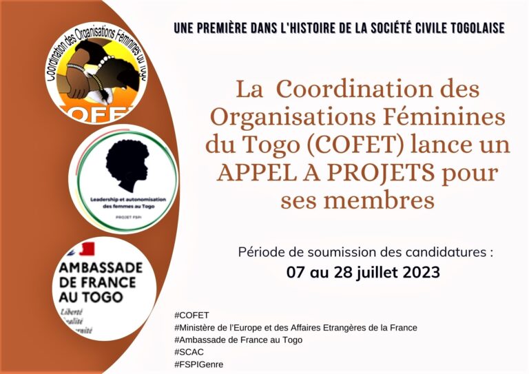 Premier appel à projets d’une faîtière togolaise à l’endroit de ses membres : La COFET réussit le pari avec l’appui financier de l’ambassade de France au Togo